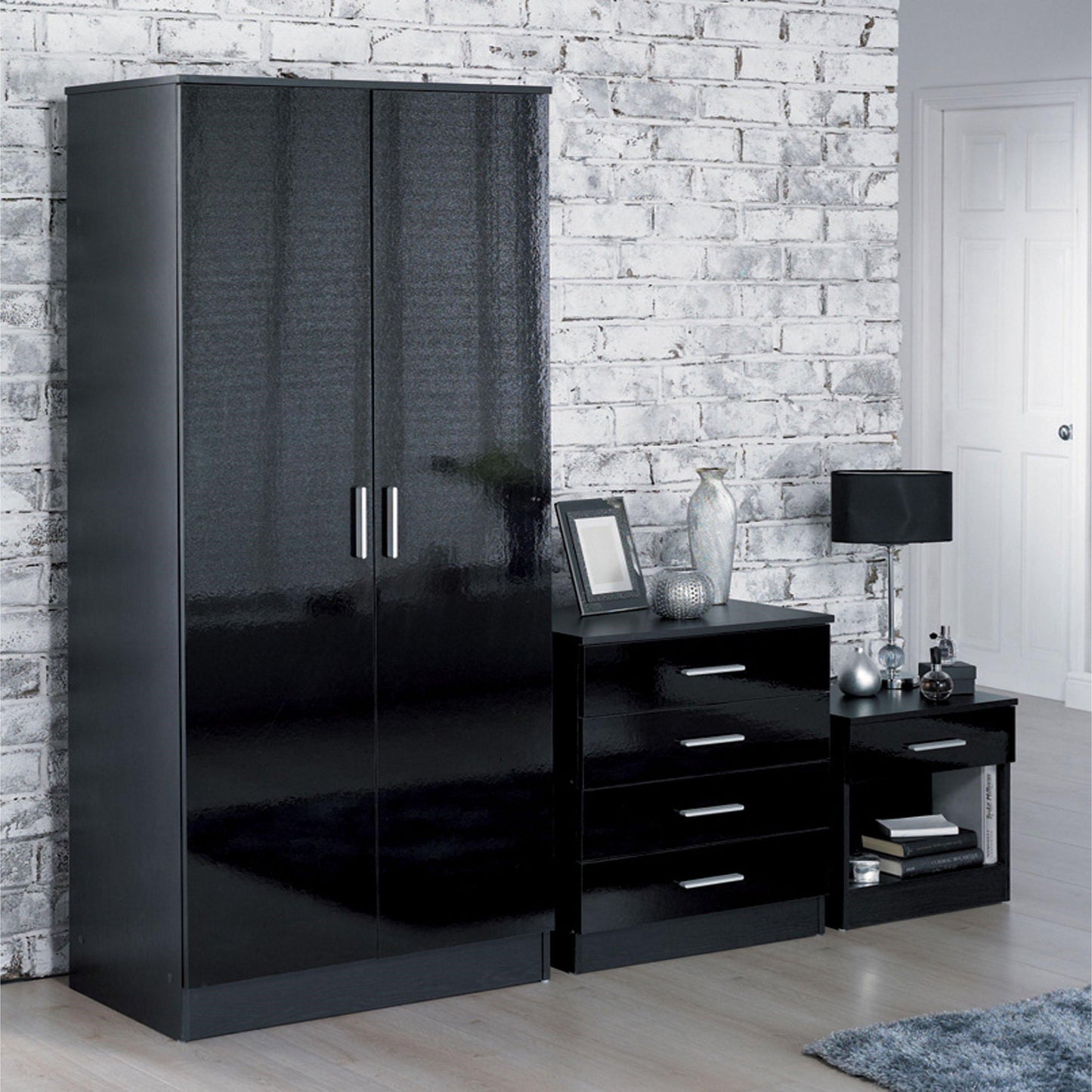 Carleton 3 Piece Gloss Bedroom Set