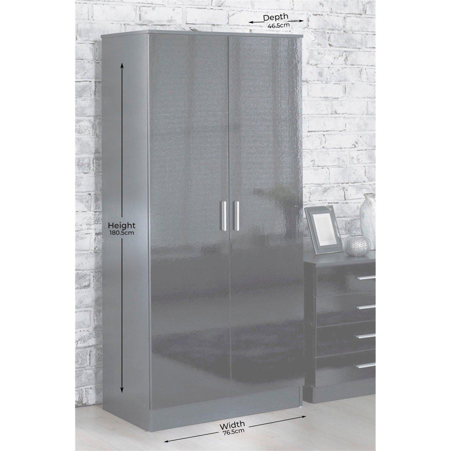 Carleton 3 Piece Gloss Bedroom Set