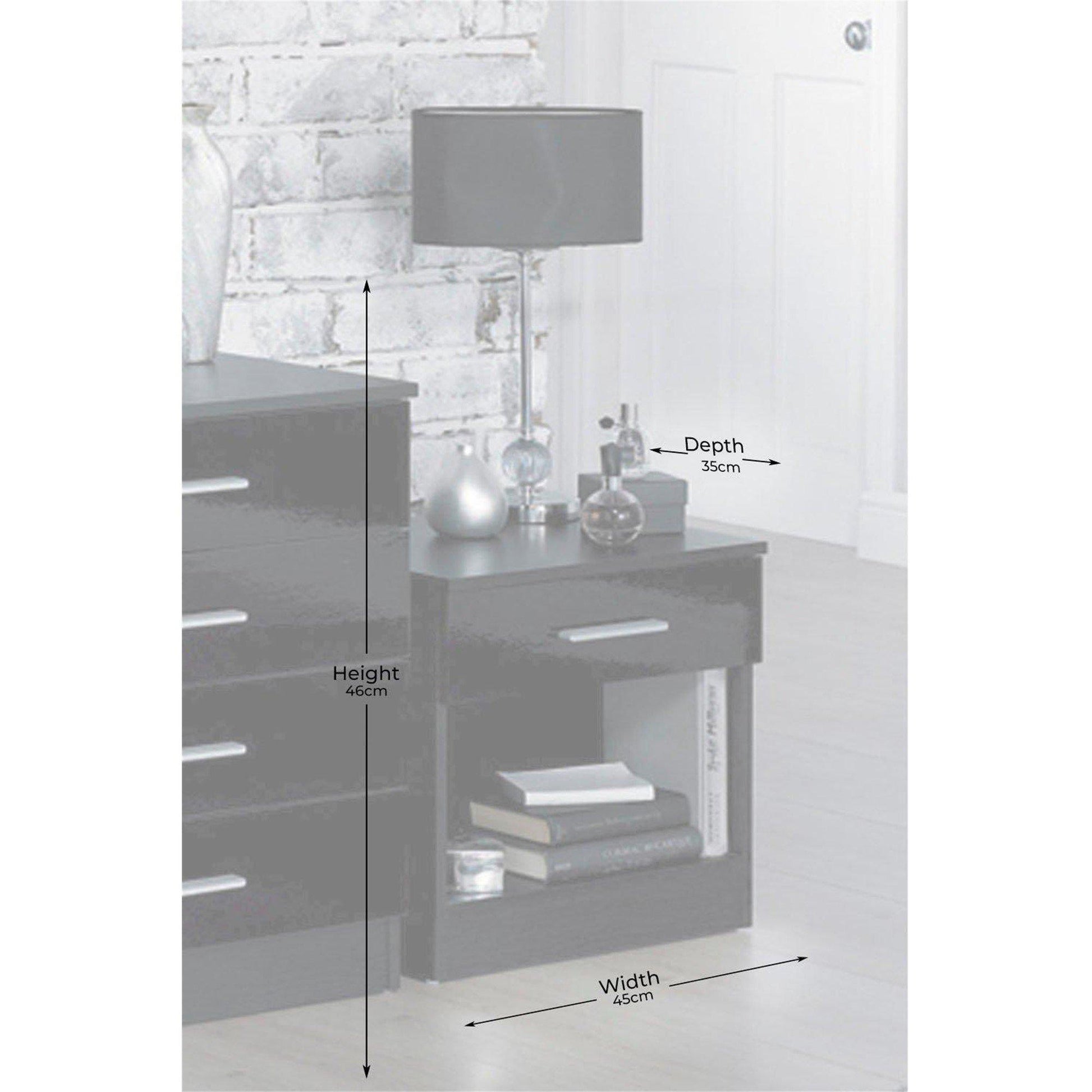 Carleton 3 Piece Gloss Bedroom Set