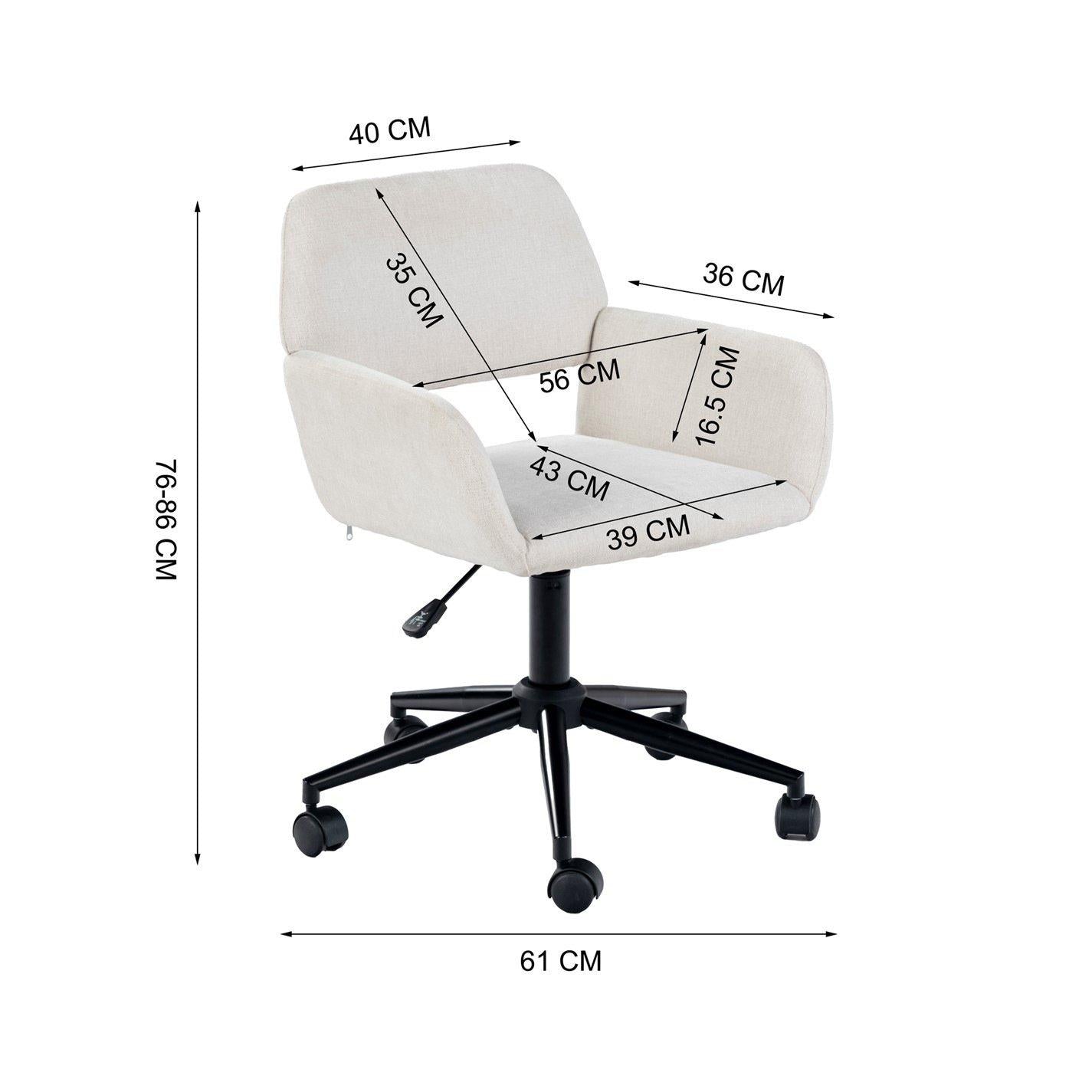 Jack Wills Chair Fabric Height Adjustable Swivel Chair Ergonomic Office Chair with Armrest