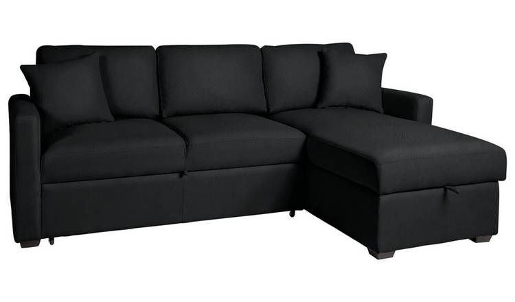 Habitat Reagan RH Faux Leather Storage Sofa Bed - Black