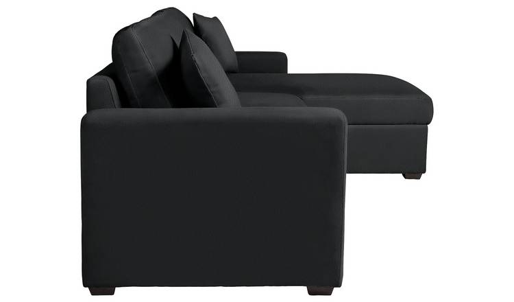 Habitat Reagan RH Faux Leather Storage Sofa Bed - Black