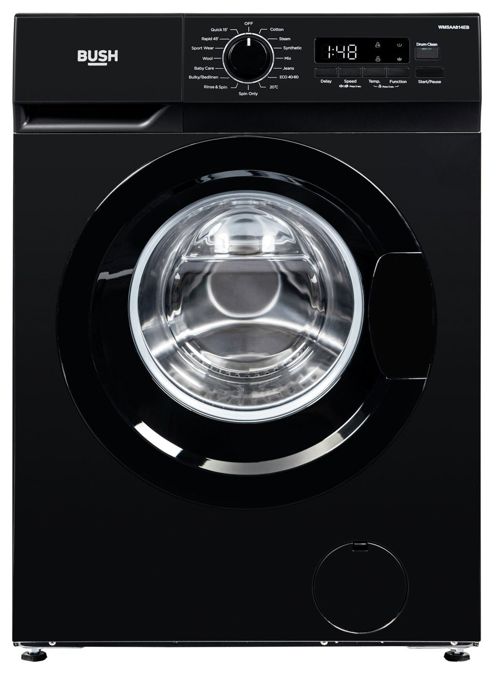 Bush WMSAA814EB 8KG 1400 Spin Washing Machine - Black