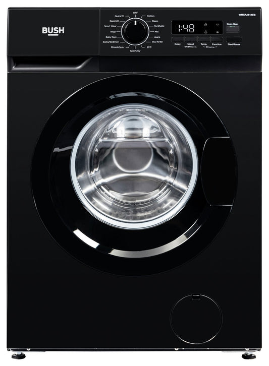 Bush WMSAA814EB 8KG 1400 Spin Washing Machine - Black