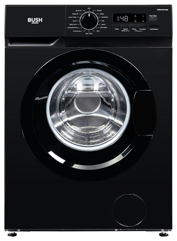 Bush WMSAA814EB 8KG 1400 Spin Washing Machine - Black