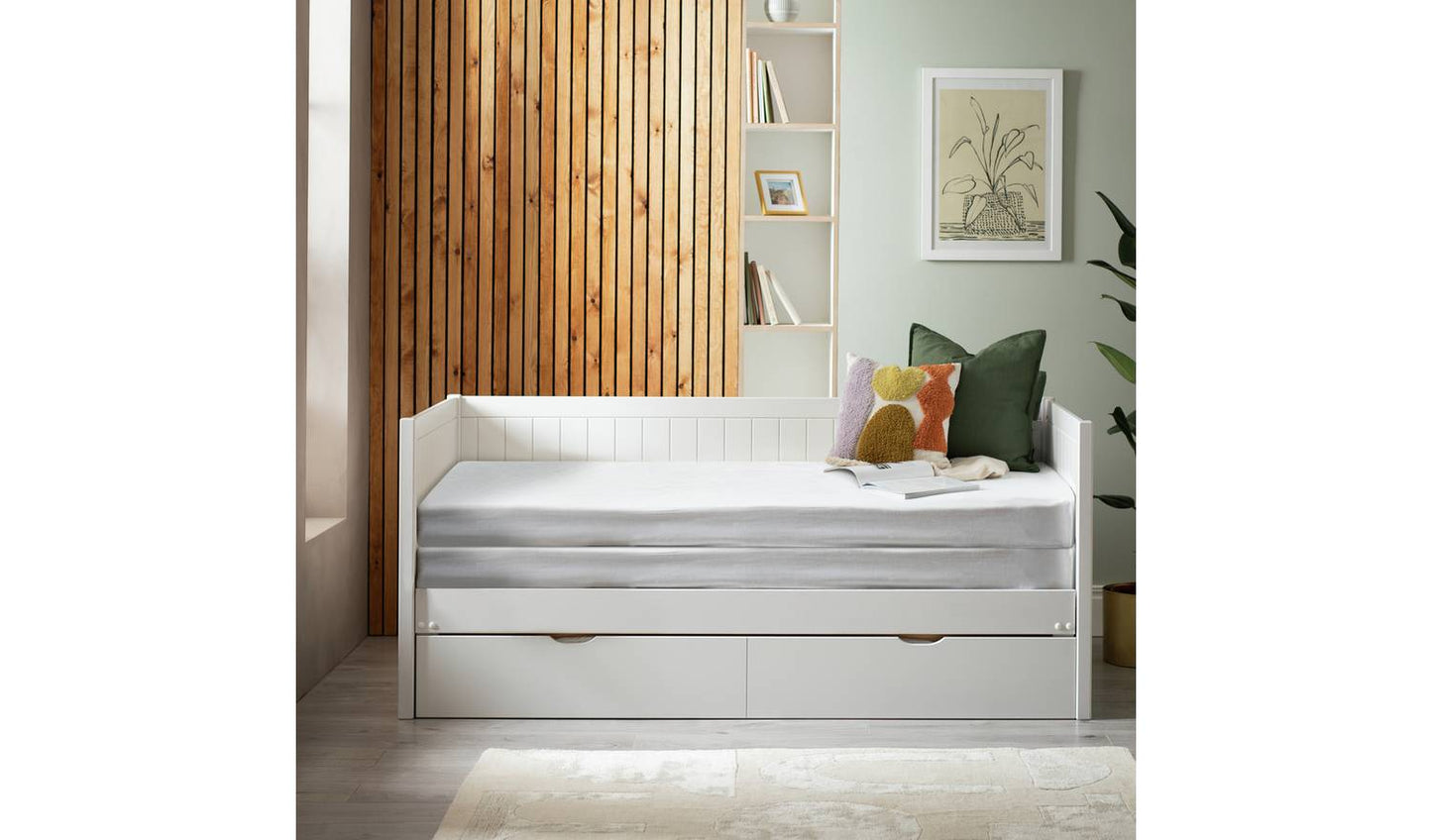 Habitat Axel Trundle Day Bed with 1 Drawer - White