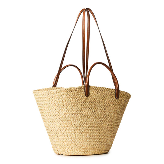 Prada Women'S Raffia Logo Tote Bag