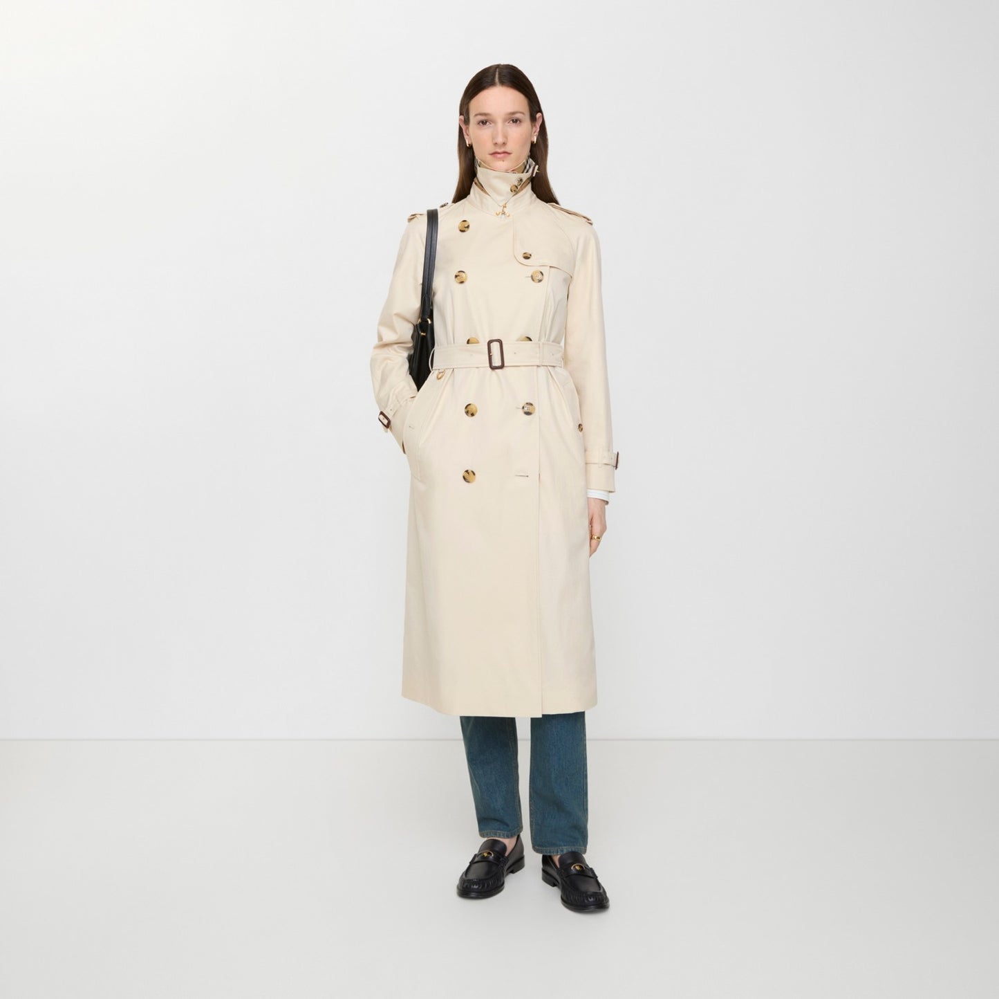 Long Tropical Gabardine Waterloo Trench Coat