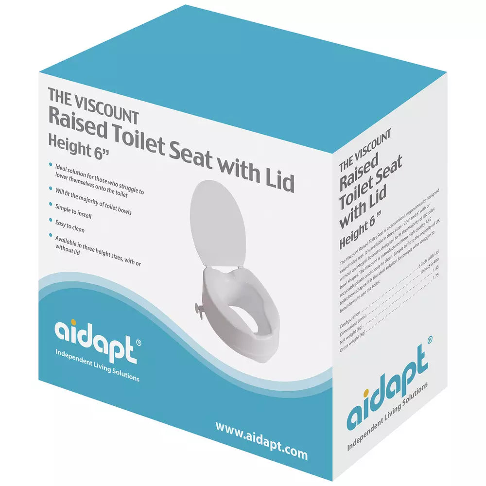 Aidapt 6 Inches Raised Toilet Seat with Lid