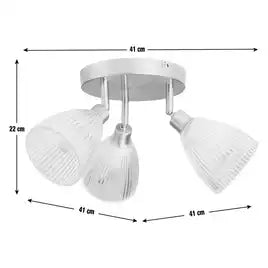 Argos Home Steel 3 Lights Ribbed Spotlights - Chrome
