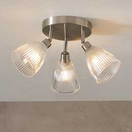 Argos Home Steel 3 Lights Ribbed Spotlights - Chrome
