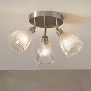 Argos Home Steel 3 Lights Ribbed Spotlights - Chrome