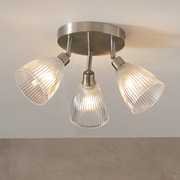 Argos Home Steel 3 Lights Ribbed Spotlights - Chrome