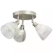 Argos Home Steel 3 Lights Ribbed Spotlights - Chrome