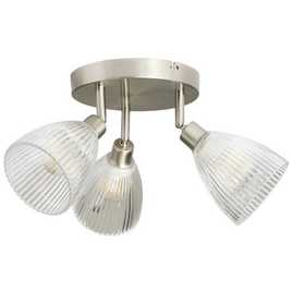 Argos Home Steel 3 Lights Ribbed Spotlights - Chrome