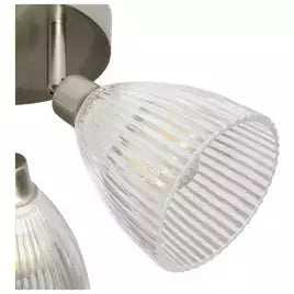 Argos Home Steel 3 Lights Ribbed Spotlights - Chrome