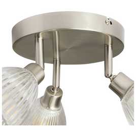 Argos Home Steel 3 Lights Ribbed Spotlights - Chrome
