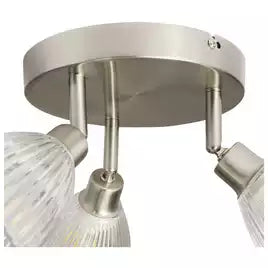 Argos Home Steel 3 Lights Ribbed Spotlights - Chrome