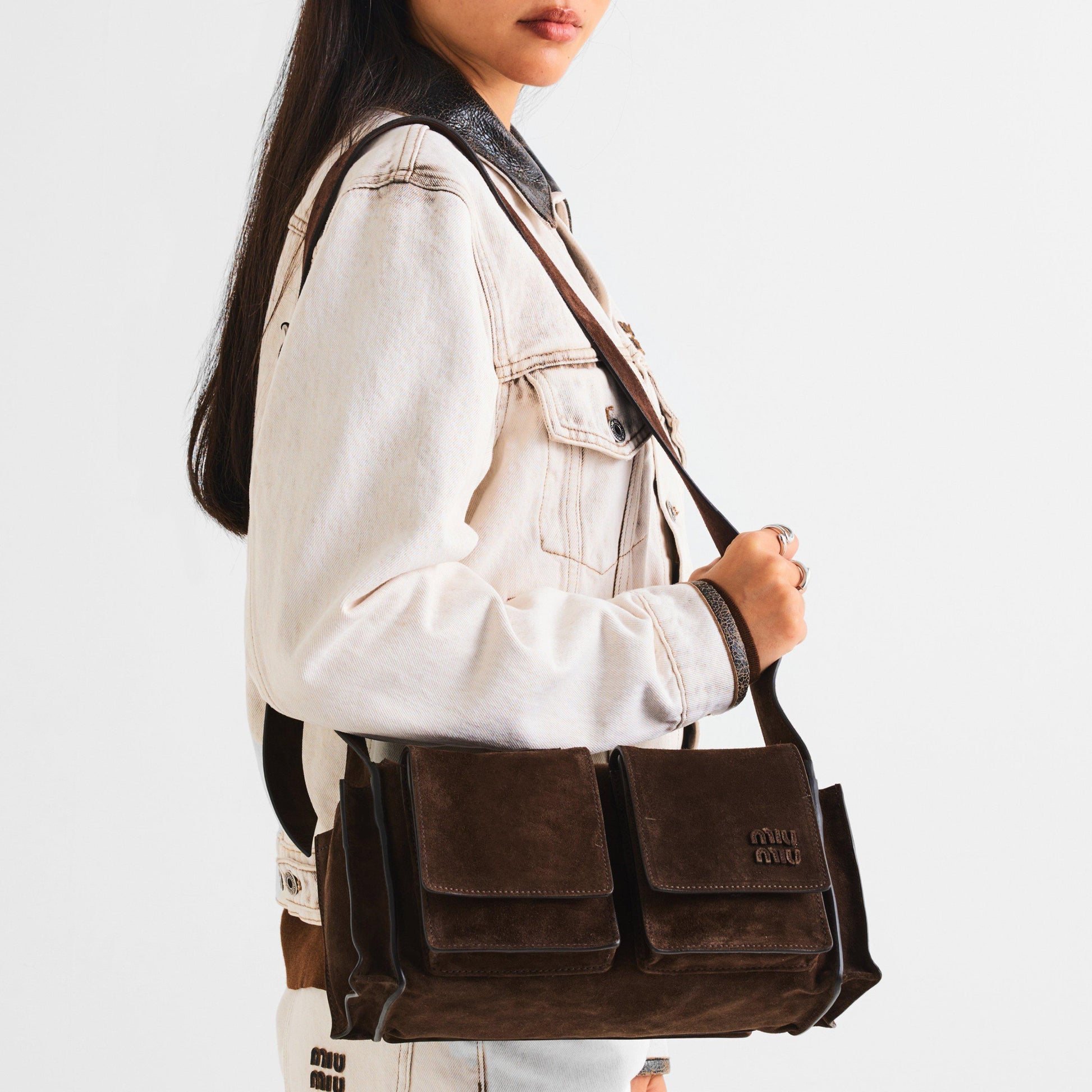Miu Miu Utilitaire suede shoulder bag