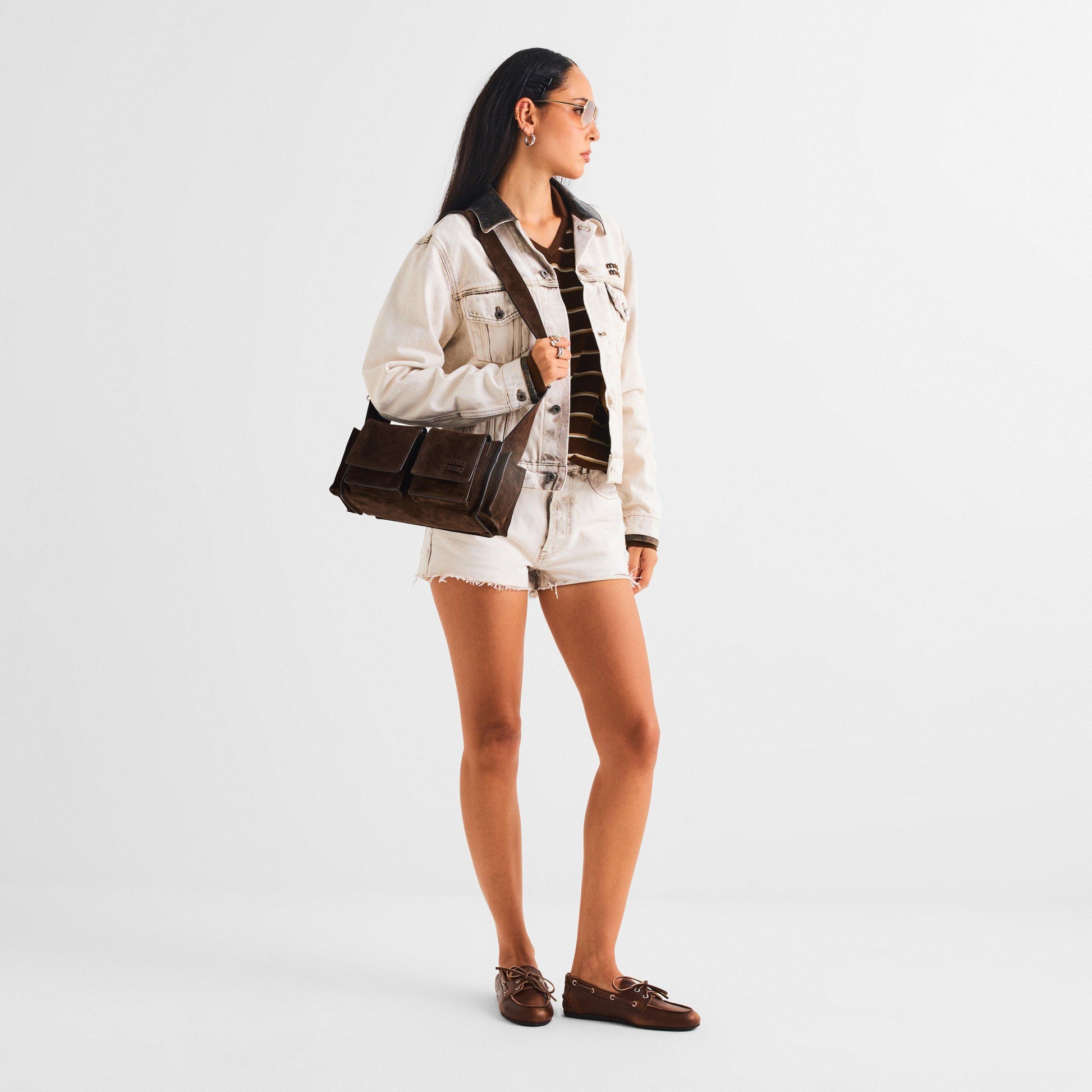 Miu Miu Utilitaire suede shoulder bag