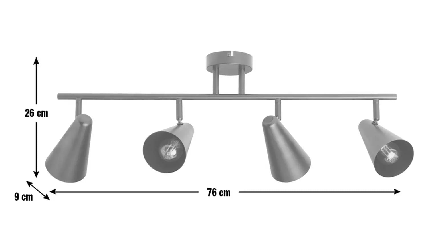Habitat Steel 4 Lights Spotlight Bar - Black