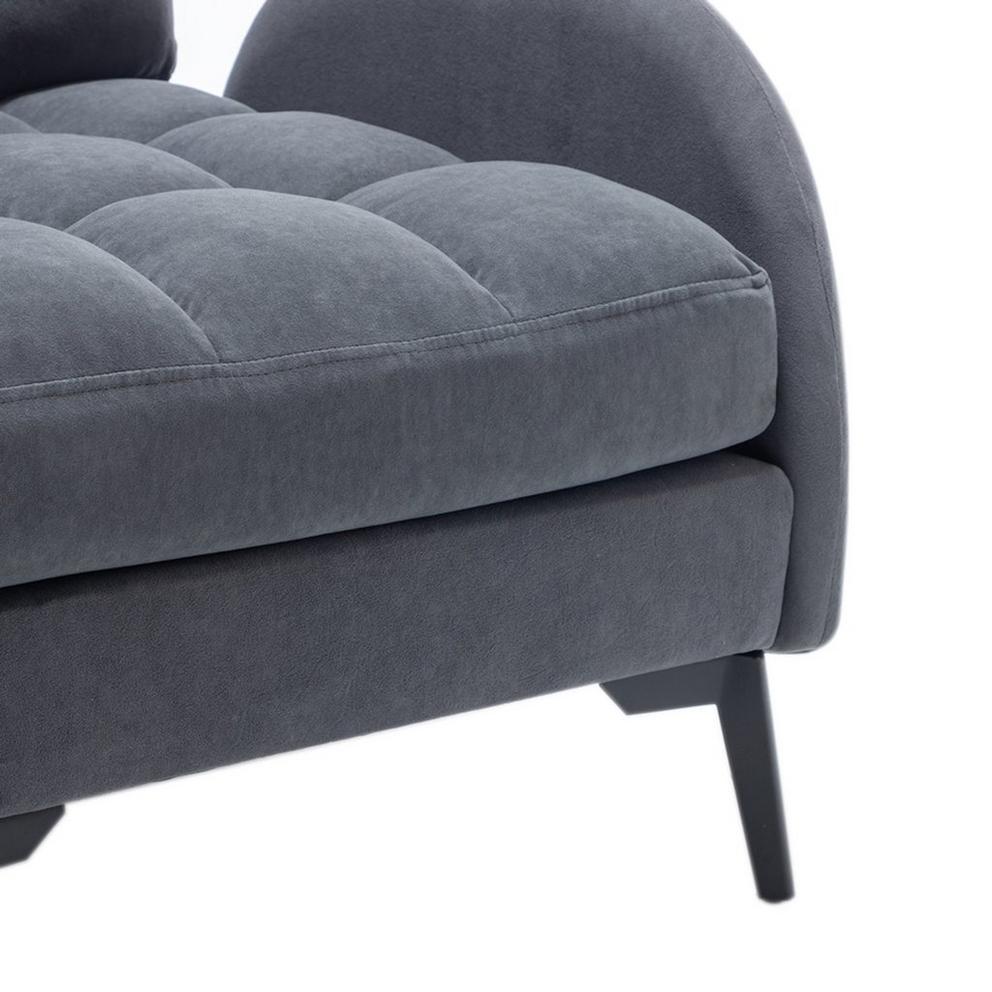 Armchair and Ottoman Set with Footstool Grey