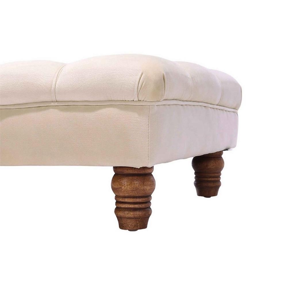 Kabinet UK Velvet Rectangular Ottoman Footstoo Beige