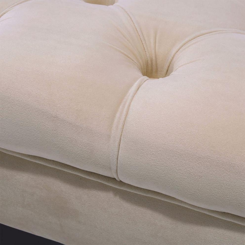 Kabinet UK Velvet Rectangular Ottoman Footstoo Beige