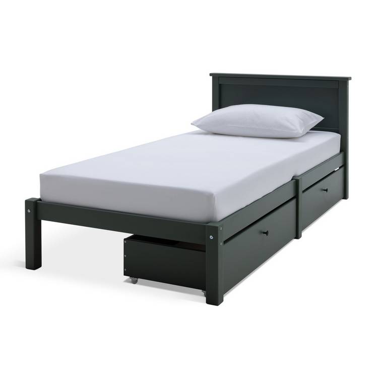 Habitat Brooklyn Single Bed Frame and Drawer - Green
