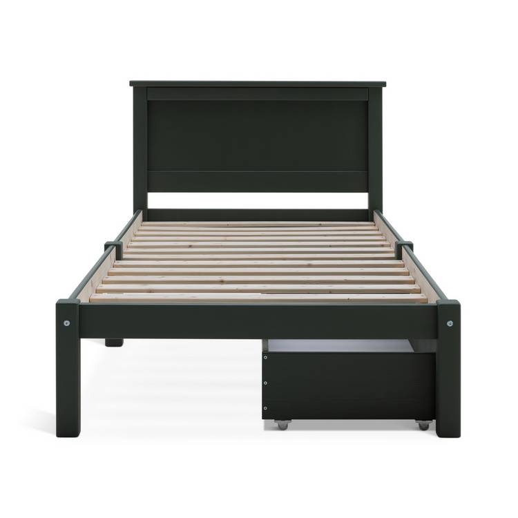 Habitat Brooklyn Single Bed Frame and Drawer - Green