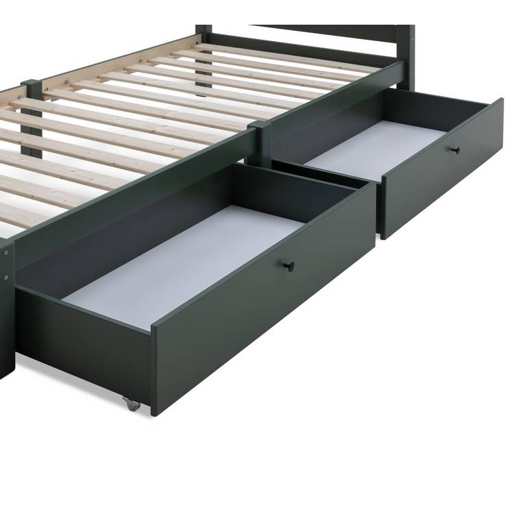 Habitat Brooklyn Single Bed Frame and Drawer - Green