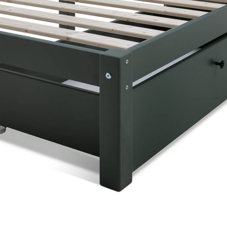Habitat Brooklyn Single Bed Frame and Drawer - Green