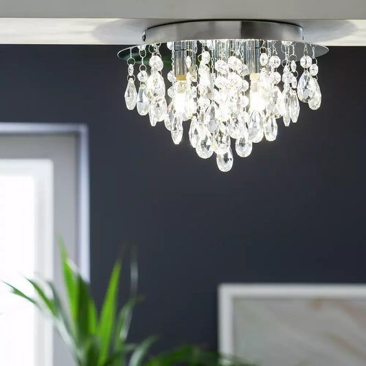 Argos Home Ivy Glass Droplet Ceiling Light - Chrome