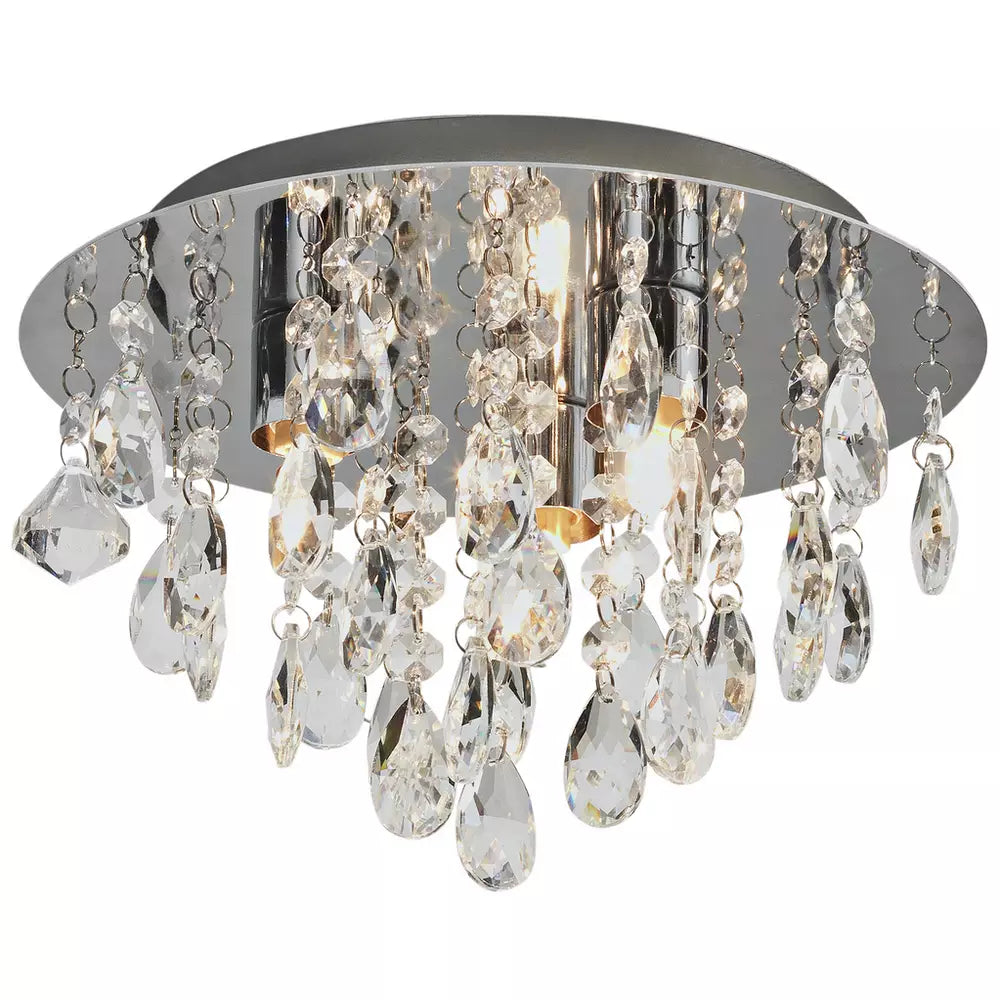 Argos Home Ivy Glass Droplet Ceiling Light - Chrome