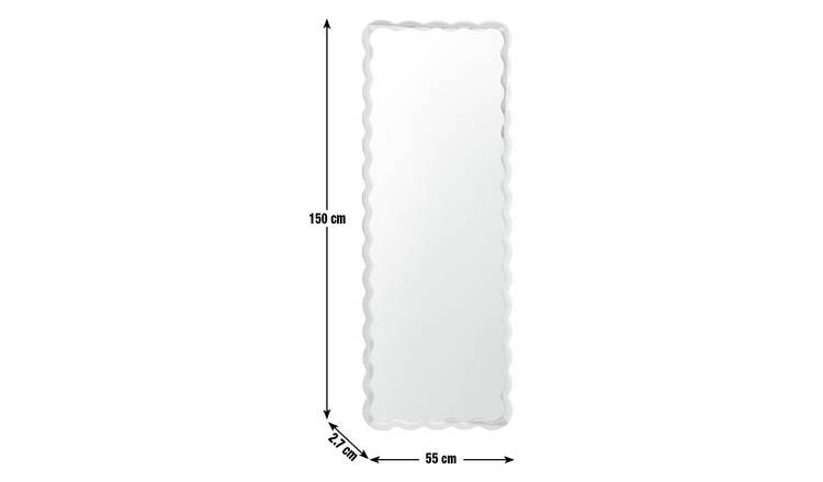 Habitat Solid Ash Full Length Wavy Wall Mirror -150x55cm
