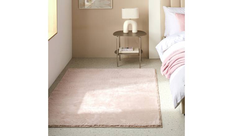 Habitat Cosy Soft Blush Short Pile Rug - 150x80cm