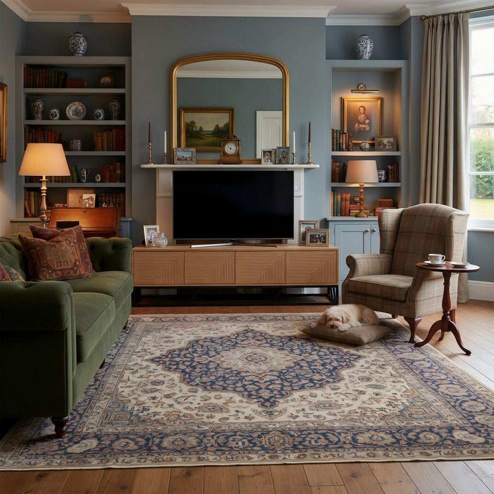 Mabel Grooved Oak Colour Wooden TV Unit 4 Doors