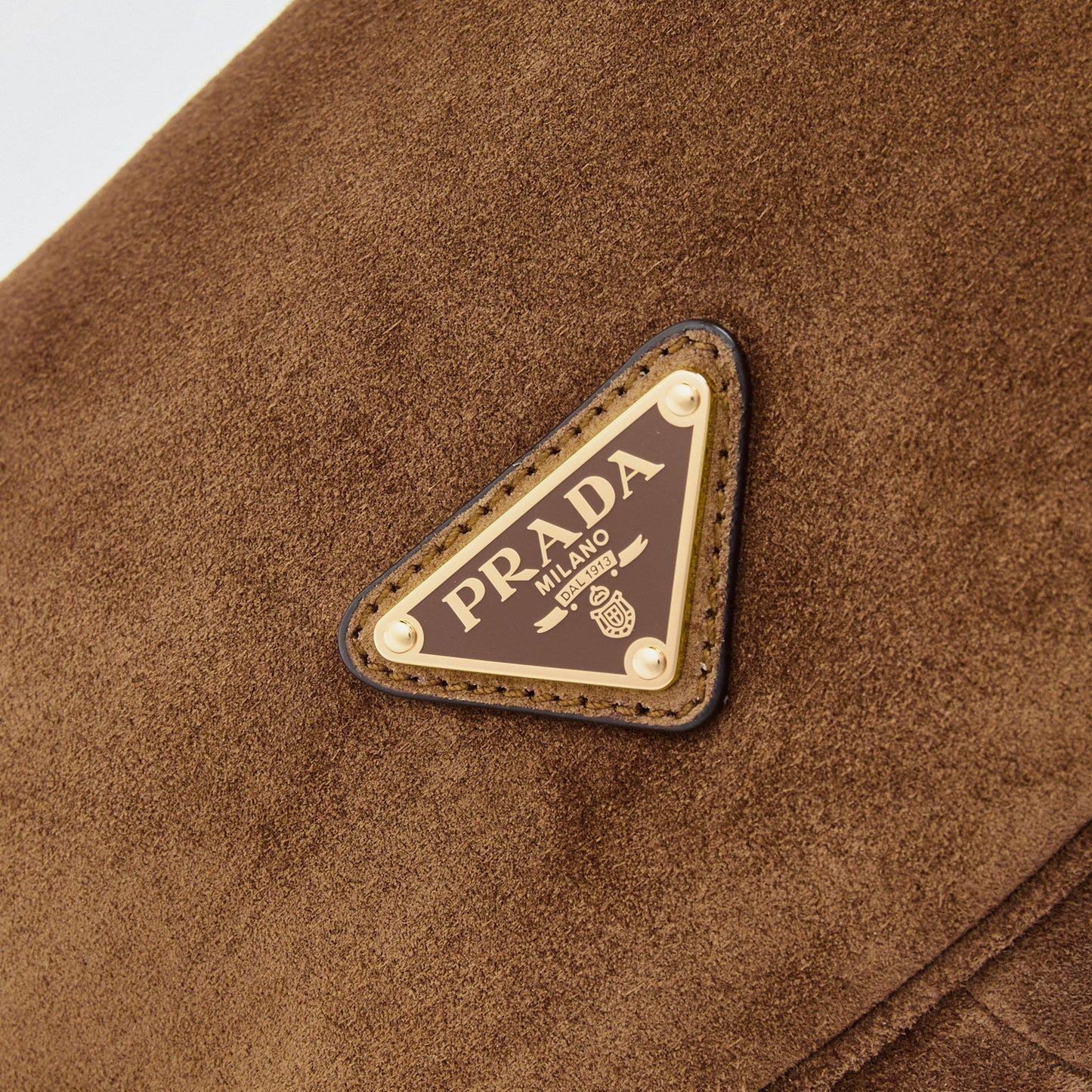 Prada Demi-Lune Large Suede Shoulder Bag