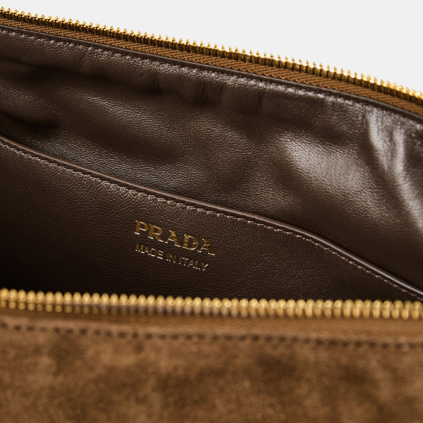 Prada Demi-Lune Large Suede Shoulder Bag