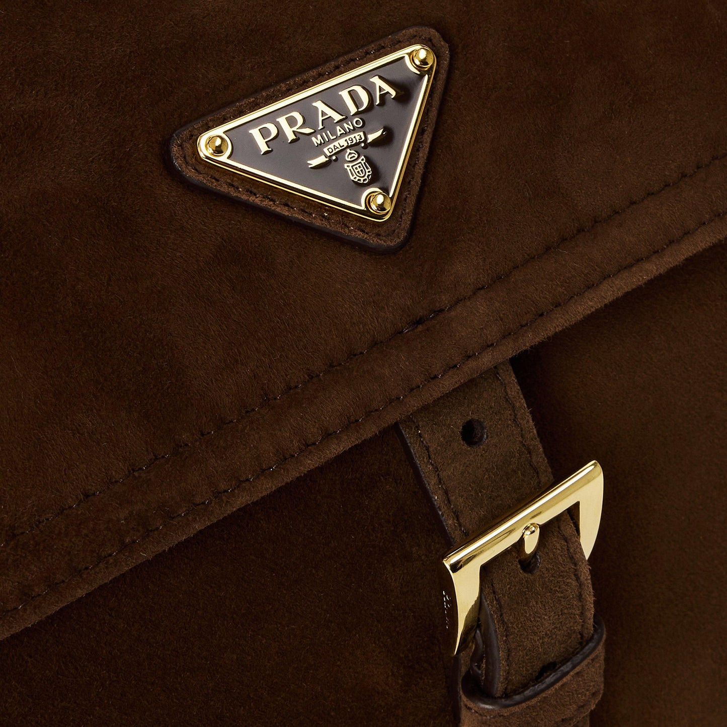 Prada Explore Medium Suede Shoulder Bag with Flap