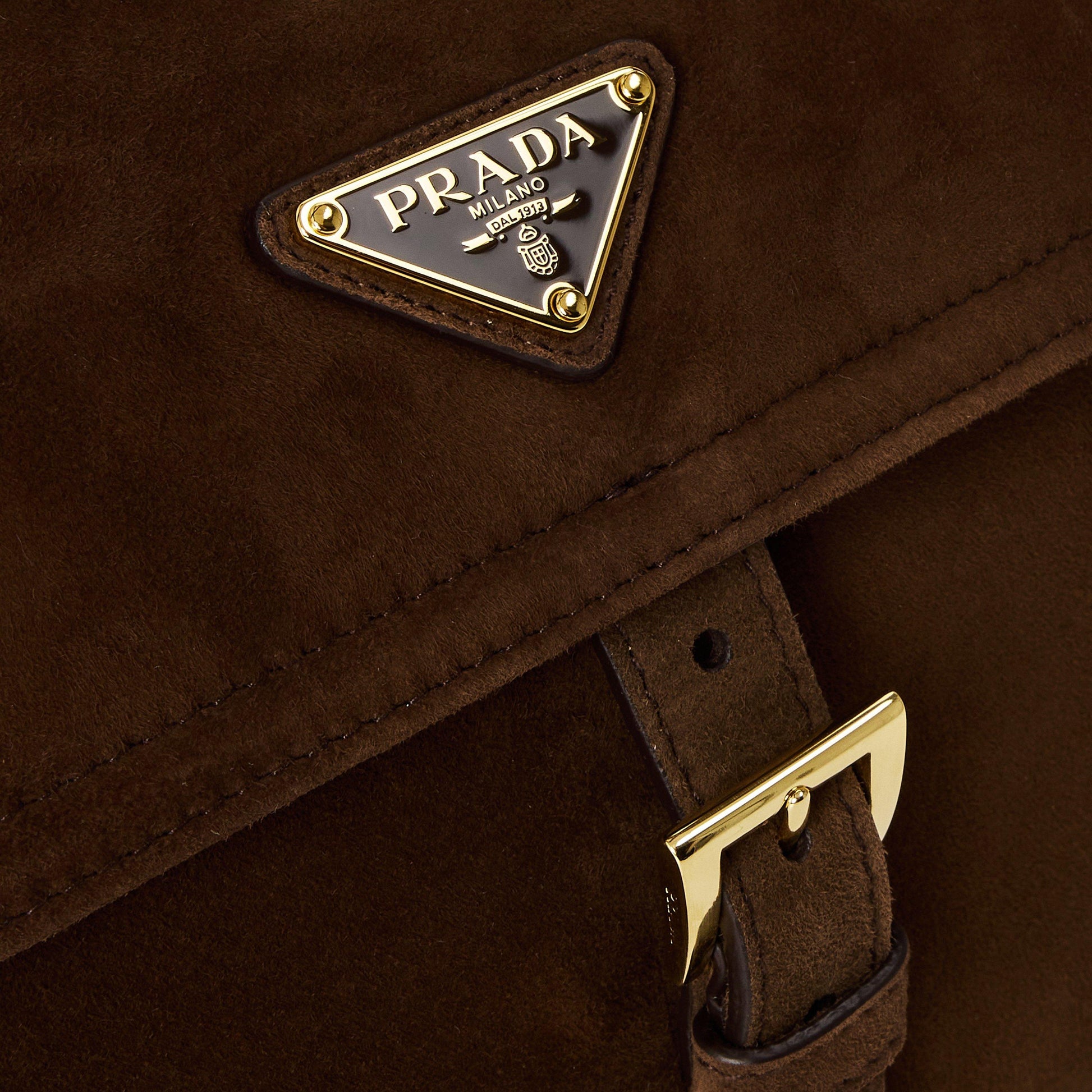 Prada Explore Medium Suede Shoulder Bag with Flap