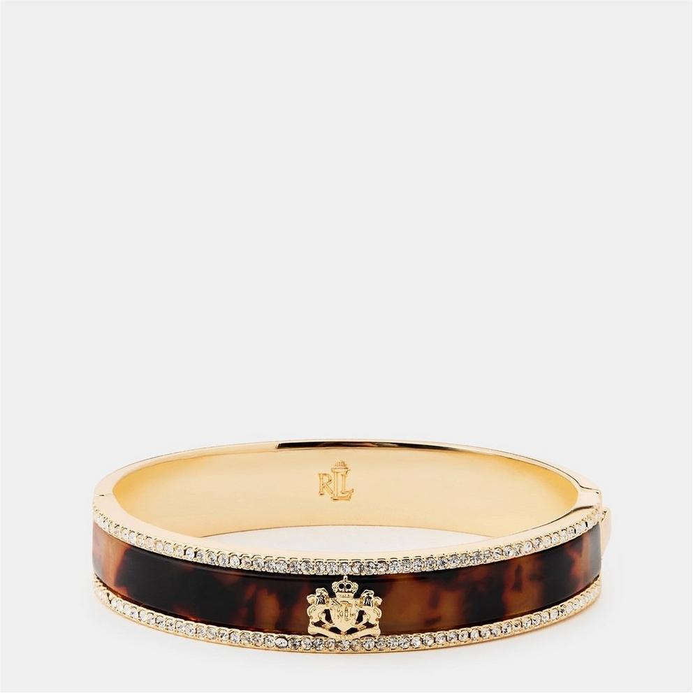 Lauren Ralph Lauren Tortoise & Gold Crest Logo Bangle