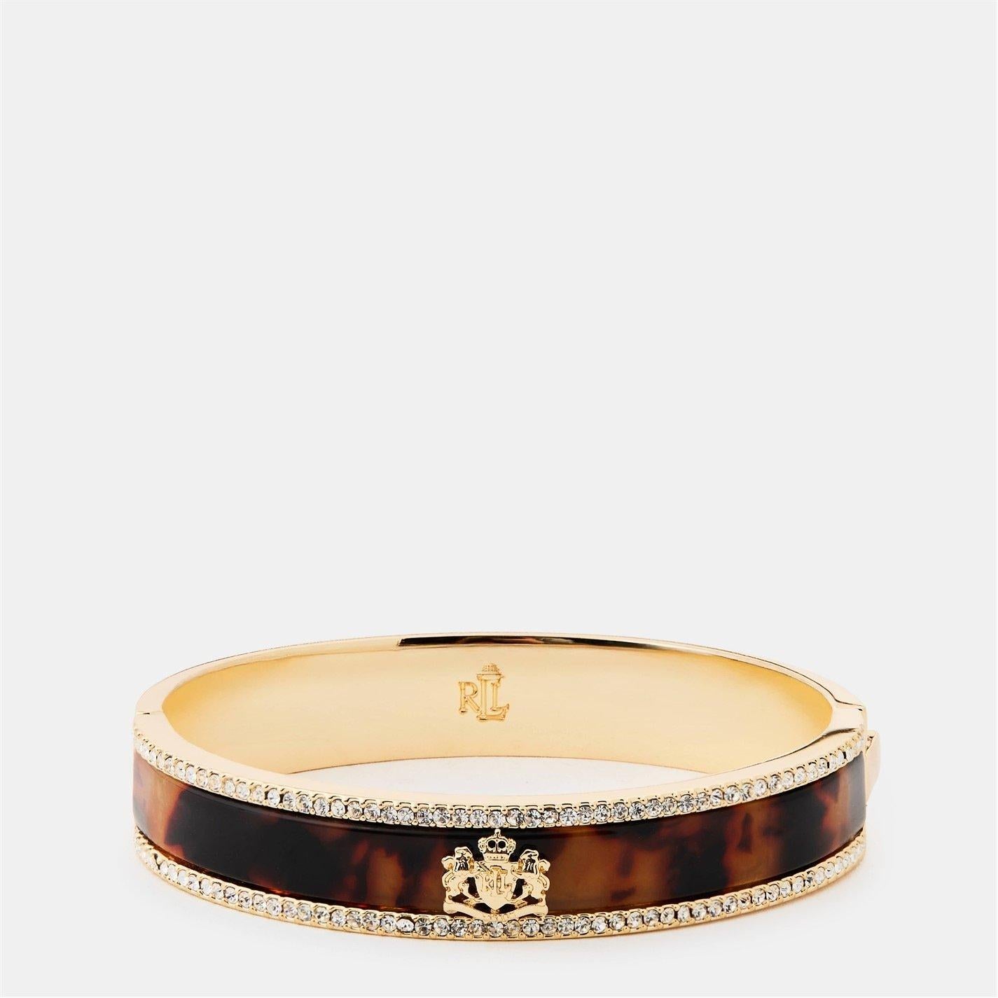 Lauren by Ralph Lauren Lauren Ralph Lauren Tortoise & Gold Crest Logo Bangle