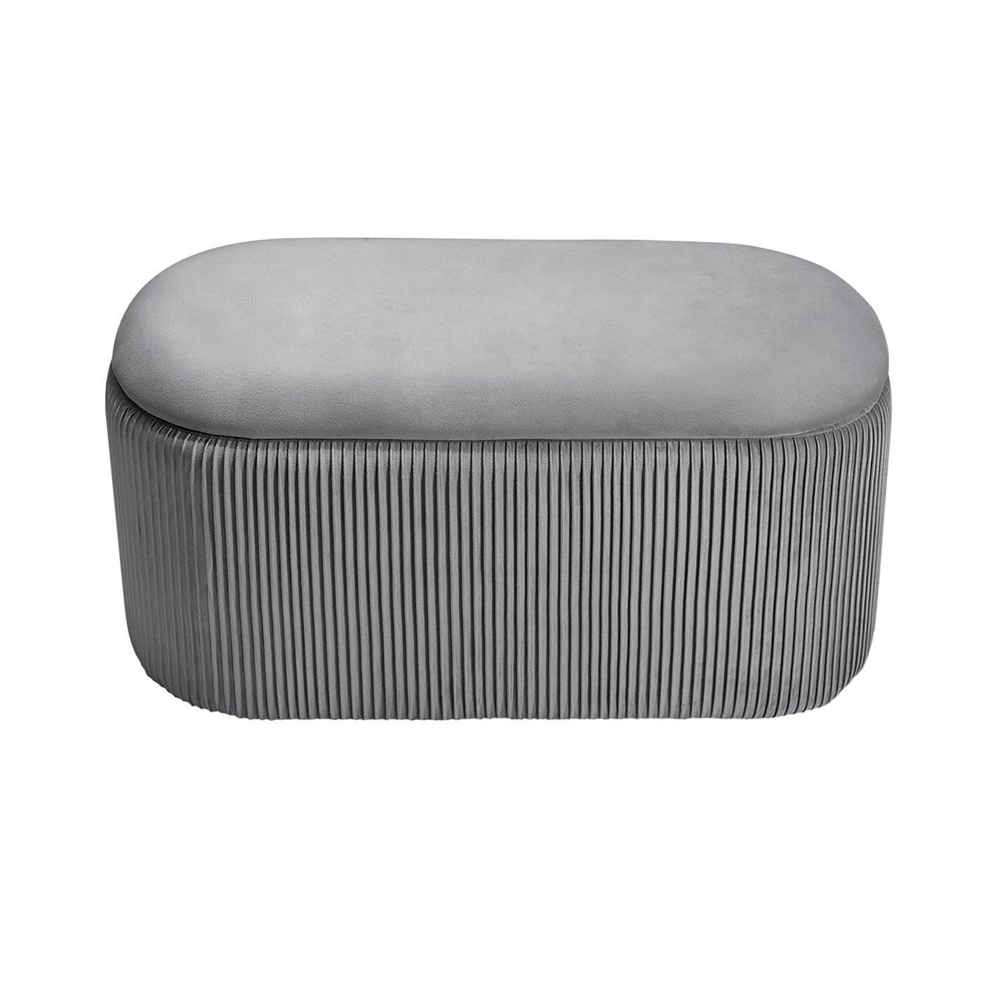 Kabinet UK Modern Pleated Storage Oval Ottoman Grey