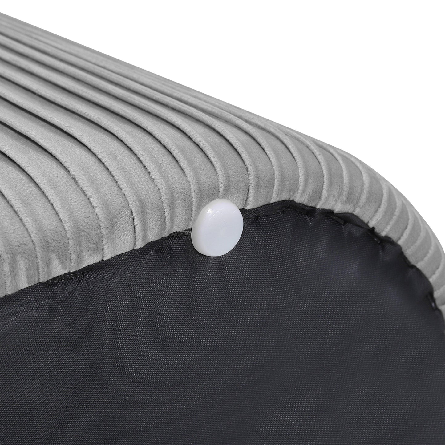 Kabinet UK Modern Pleated Storage Oval Ottoman Grey