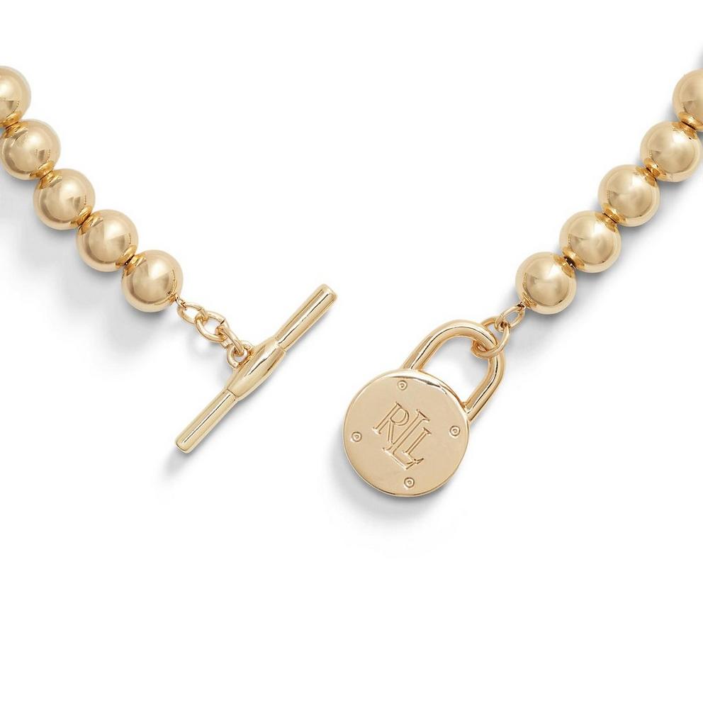 Lauren Ralph Lauren Gold Padlock Logo Necklace
