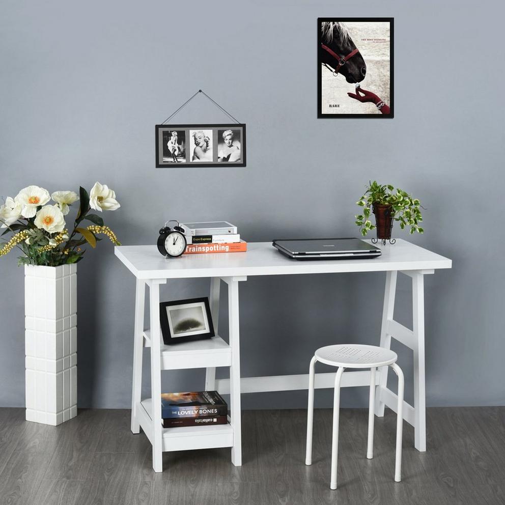 FurnitureR Afra 120cm Desk with Two Sheves