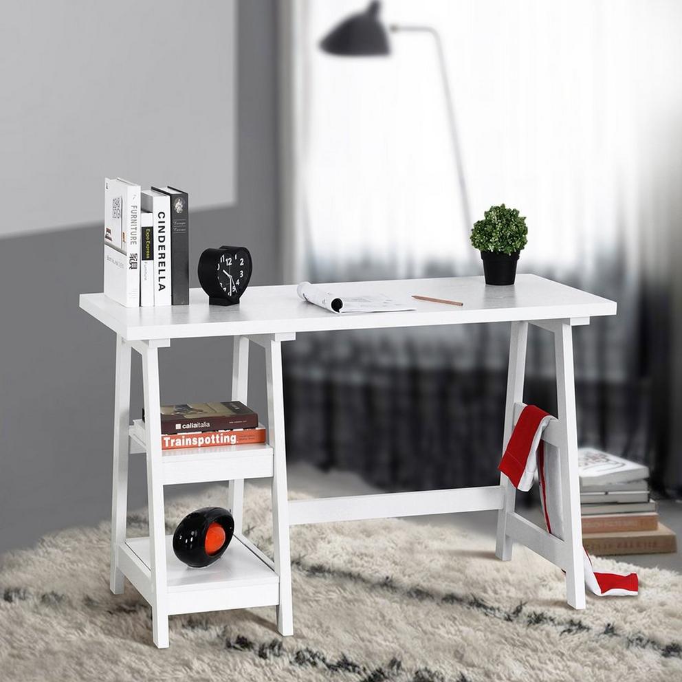 FurnitureR Afra 120cm Desk with Two Sheves