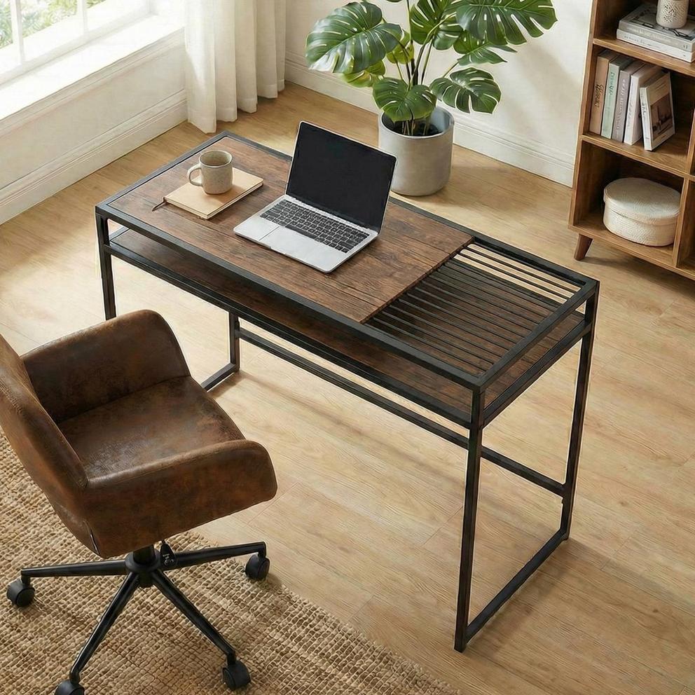 FurnitureR Line Alfi 110cm Desk with One Shelf