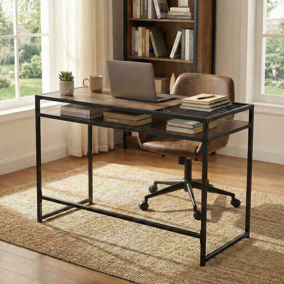 FurnitureR Line Alfi 110cm Desk with One Shelf